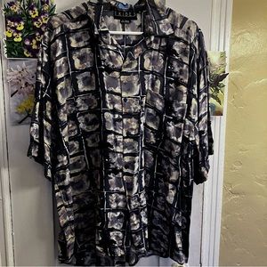 Vintage Vintage Print Rayon Men’s Shirt Size L